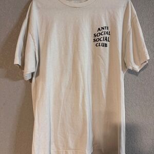 Anti Social Social Club White Floral Butterfly Graphic T Shirt Tee Size M